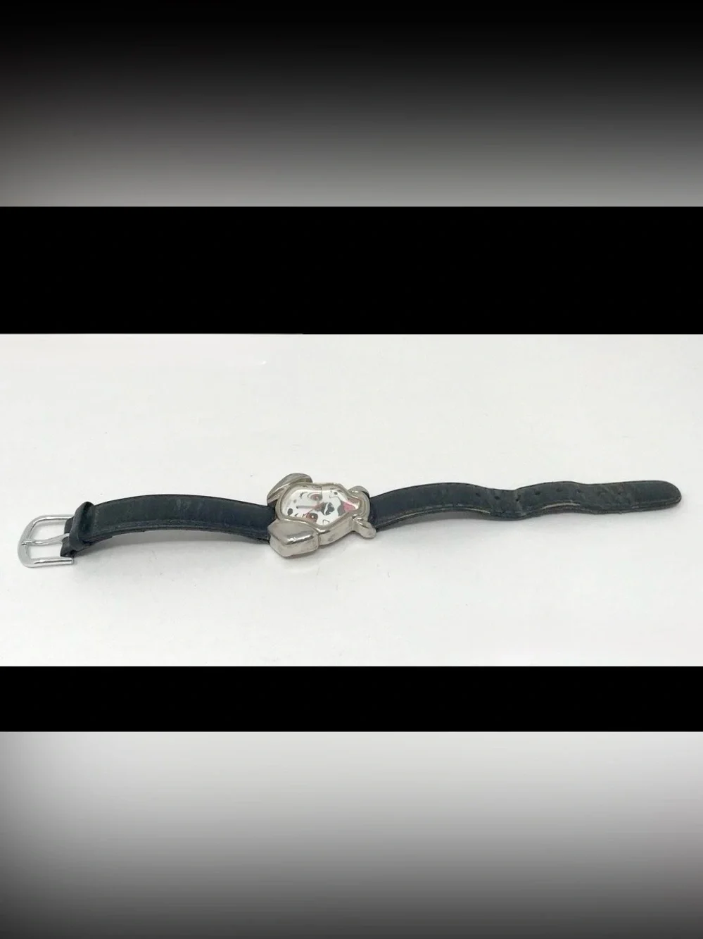 Timex 101 Dalmatians Lucky's Head Watch Face Leather Band Vintage Watch-8
